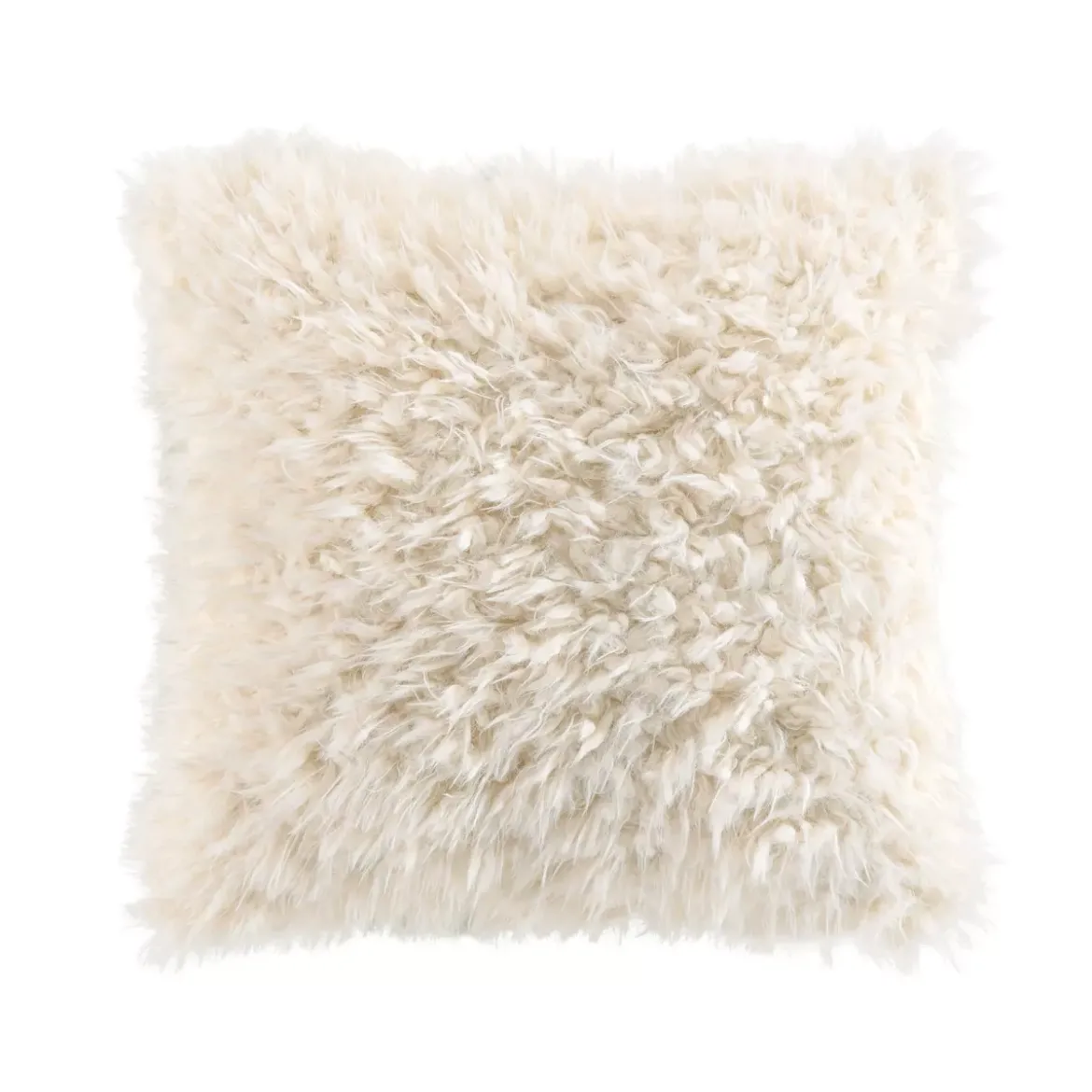 Cuscino quadrato ecopelliccia (45 x 45 cm) Pecora Ecru