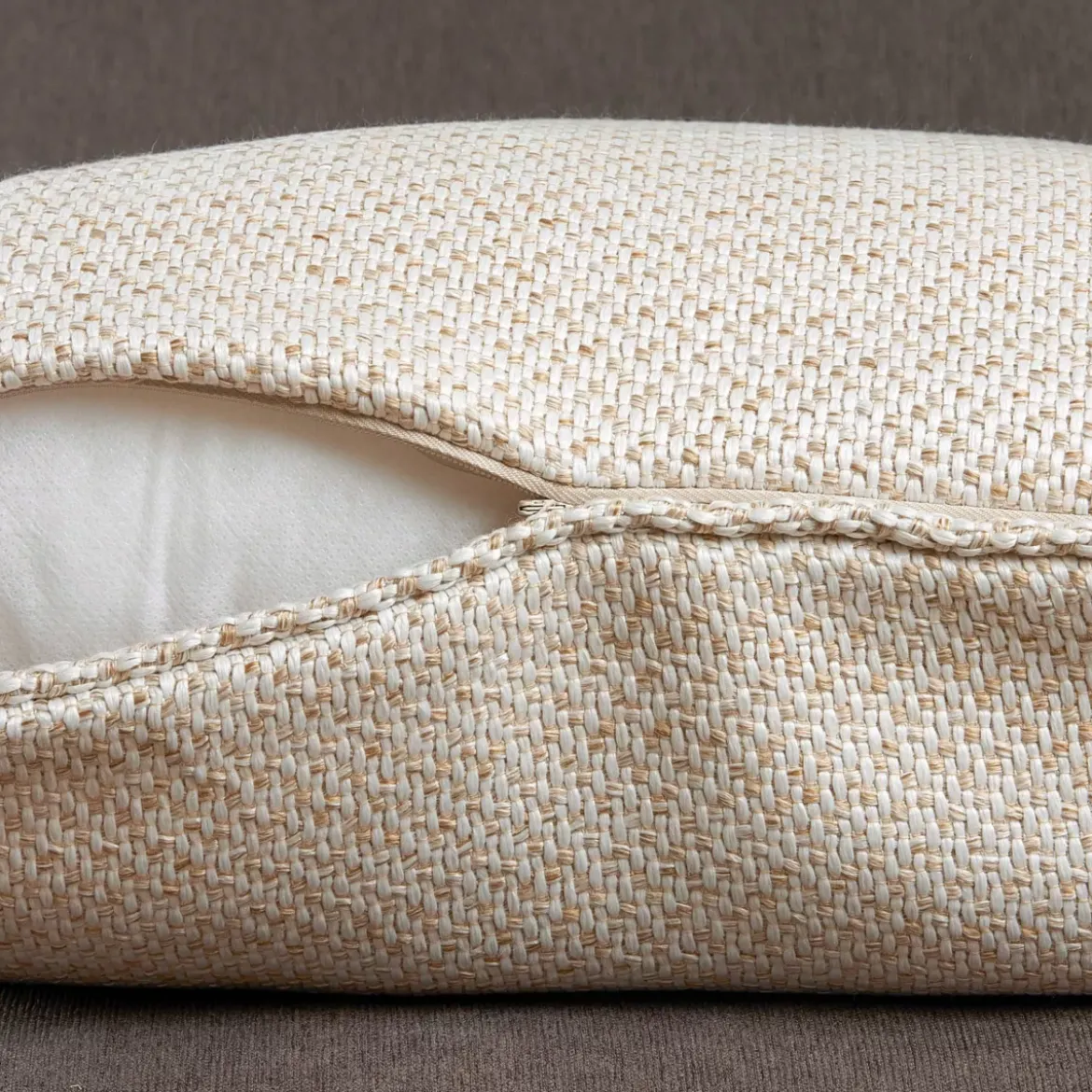 Cuscino quadrato effetto mélange (50 x 50 cm) James Beige Sabbia