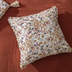 Cuscino quadrato garza di cotone (40 x 40 cm) Constance Beige pampa