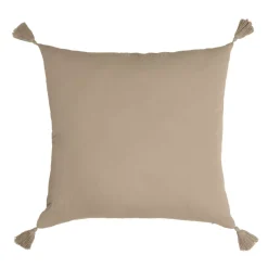 Cuscino quadrato garza di cotone (60 x 60 cm) Gaïa Marrone corda