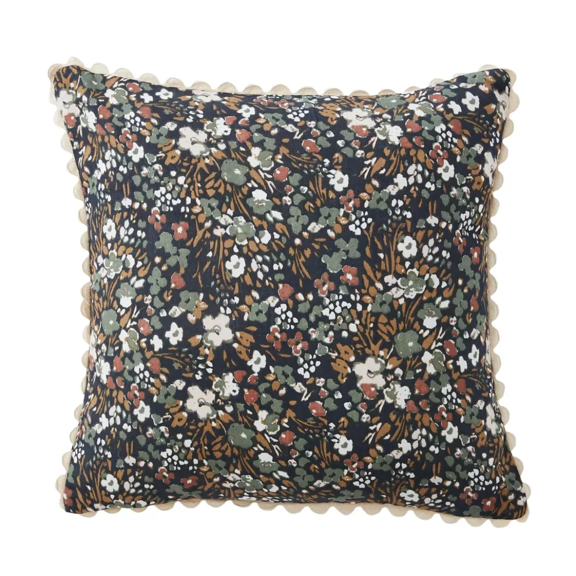 Cuscino quadrato garza di cotone (40 x 40 cm) Constance Blu notte