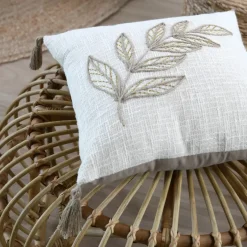 Cuscino quadrato in cotone (40 x 40 cm) Hemera Ecru