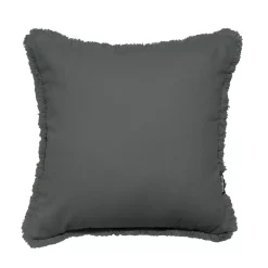 Cuscino quadrato in cotone (45 x 45 cm) Pixel frange Grigio antracite