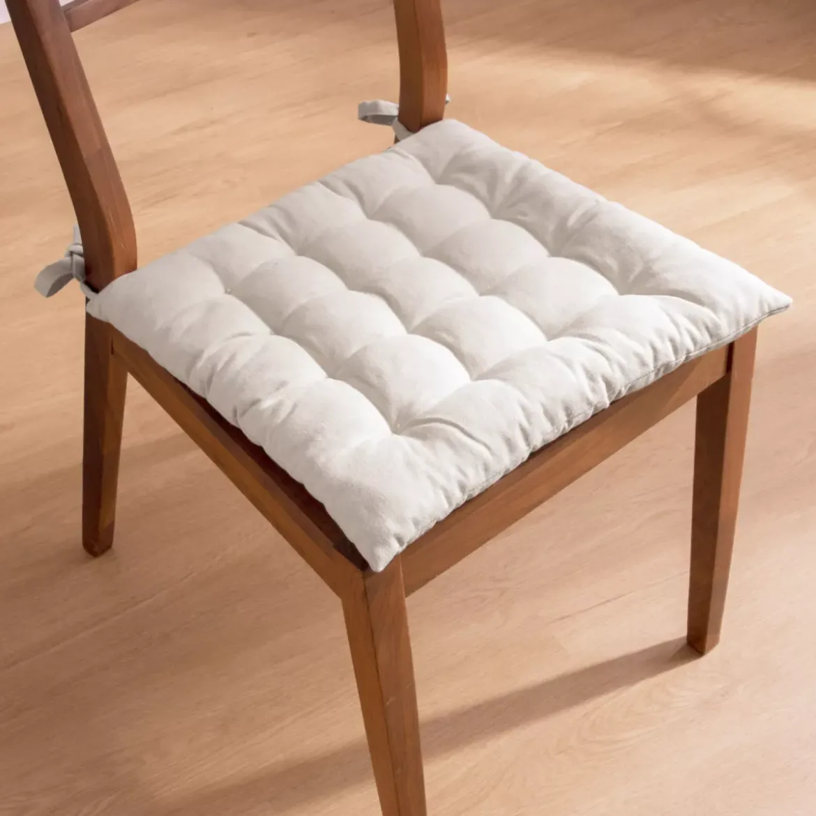 Cuscino quadrato in cotone per sedia (40 x 40 cm) Pixel Beige