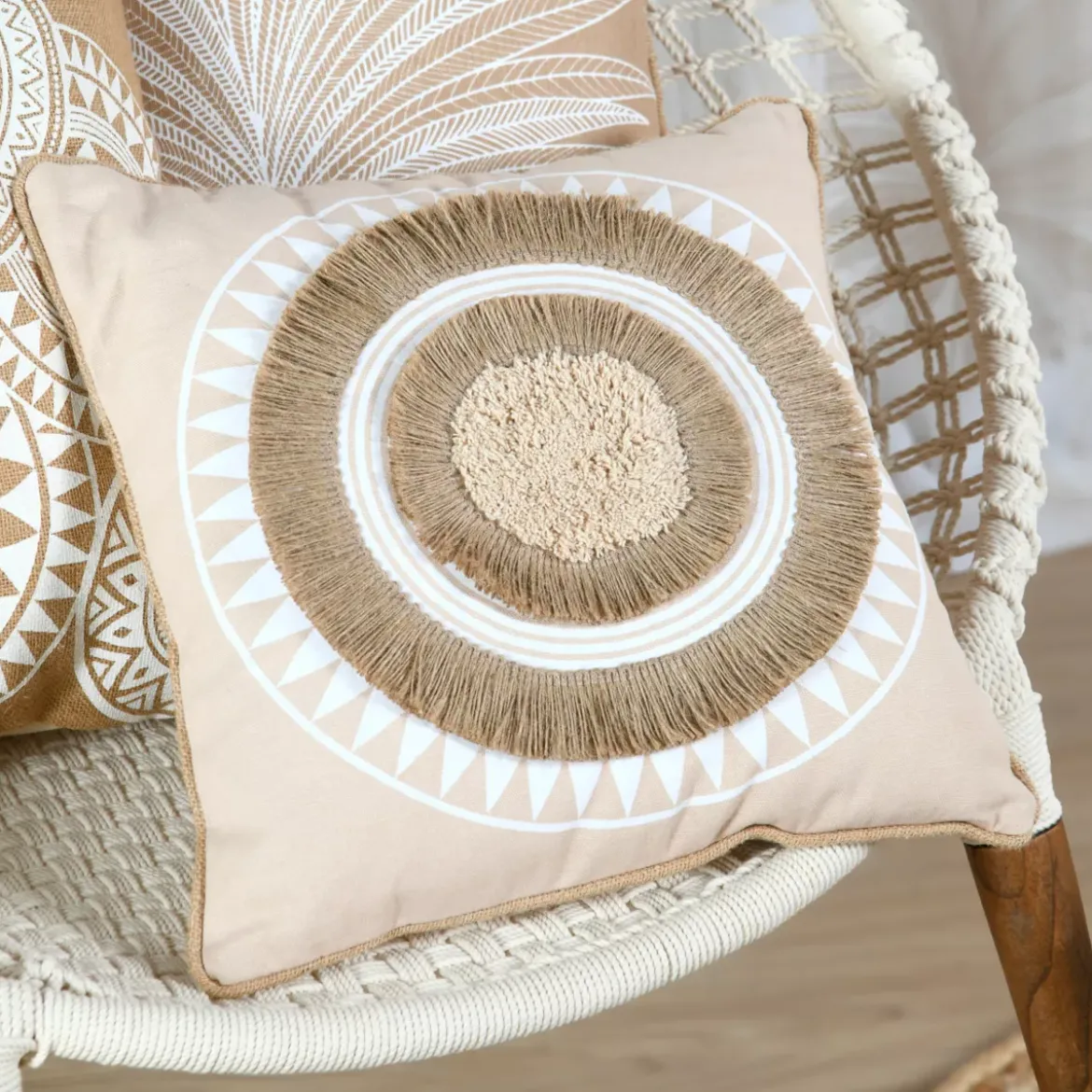Cuscino quadrato in cotone (40 x 40 cm) Mekong Beige
