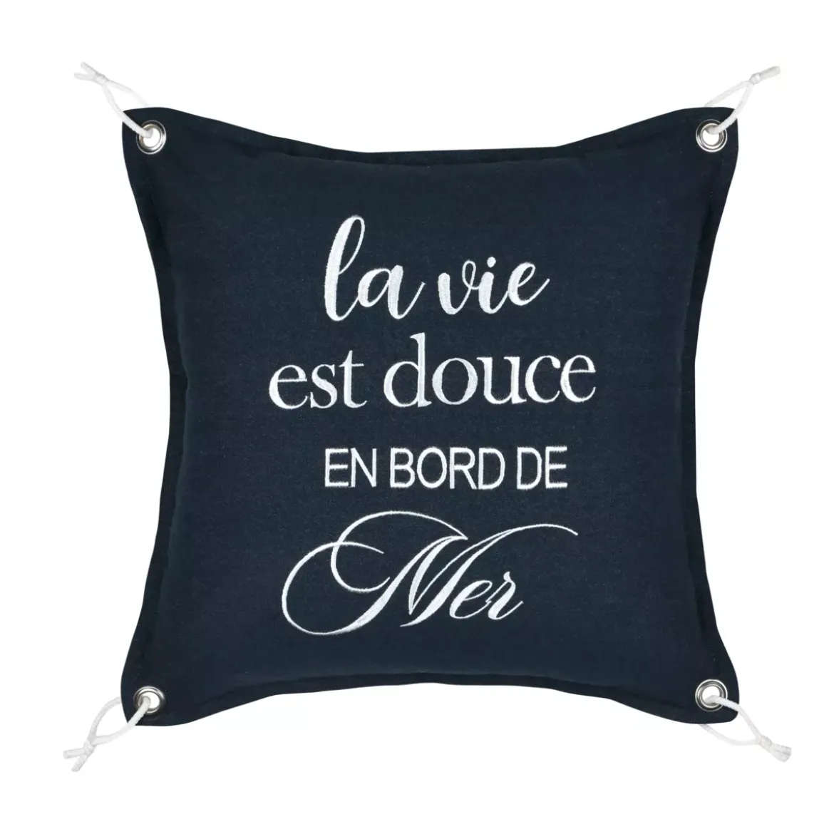 Cuscino quadrato in cotone (50 x 50 cm) Bordemer Blu navy