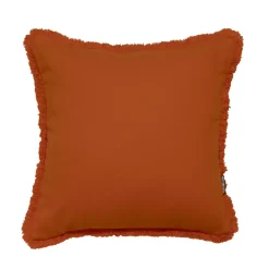 Cuscino quadrato in cotone (45 x 45 cm) Pixel frange Terracotta
