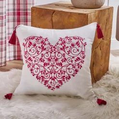 Cuscino quadrato in cotone (40 x 40 cm) Megeve Rosso