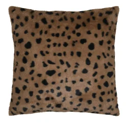Cuscino quadrato in finta pelliccia leopardata (45 x 45 cm) Fauves Cioccolato