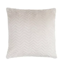 Cuscino quadrato in flanella (45 x 45 cm) Zag Beige