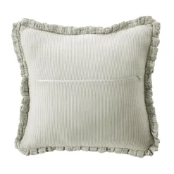 Cuscino quadrato in garza di cotone (45 x 45 cm) Gaïa a righe Verde eucalipto