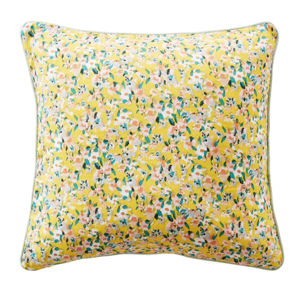 Cuscino quadrato in garza di cotone (45 x 45 cm) Abigaël Giallo
