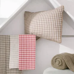 Cuscino quadrato in garza di cotone (45 x 45 cm) Gaïa vichy Corda