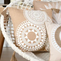 Cuscino quadrato in iuta (45 x 45 cm) Mekong Marrone