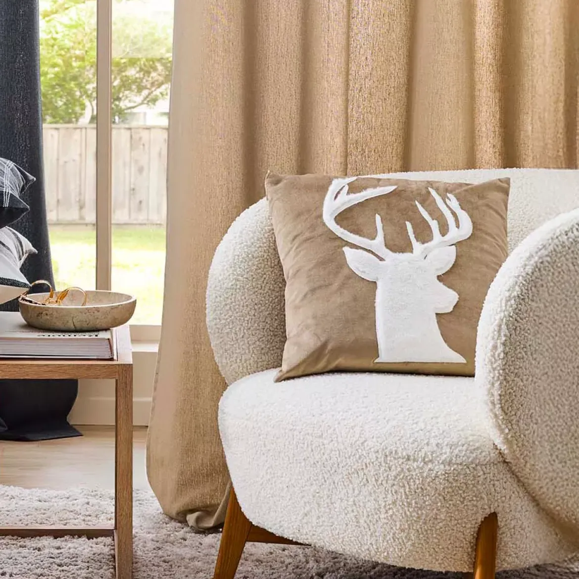 Cuscino quadrato in velluto (45 x 45 cm) Vik Sabbia beige