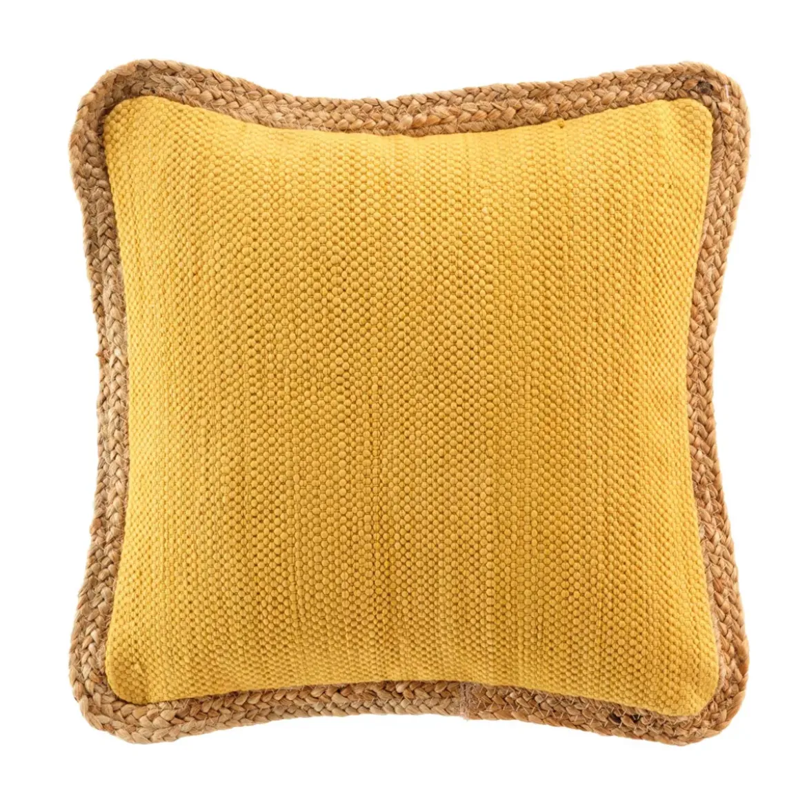 Cuscino quadrato juta e cotone (45 x 45 cm) Akina Giallo ocra