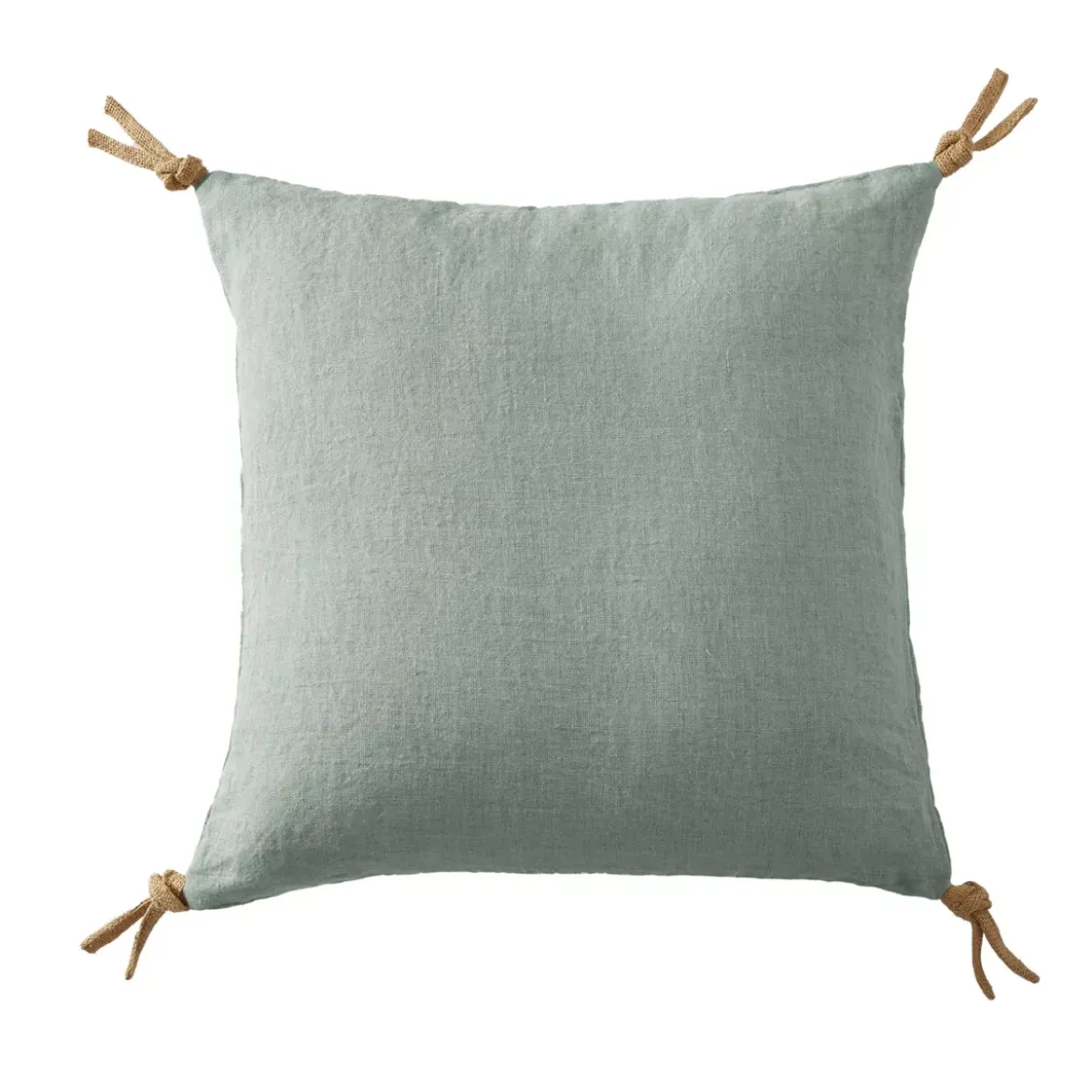 Cuscino quadrato lino lavato (45 cm) Louise Verde eucalipto