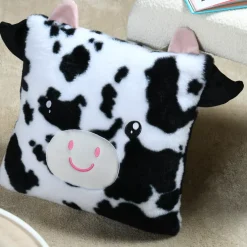 Cuscino quadrato per bambini (40 x 40 cm) Zamis Mucca Nero