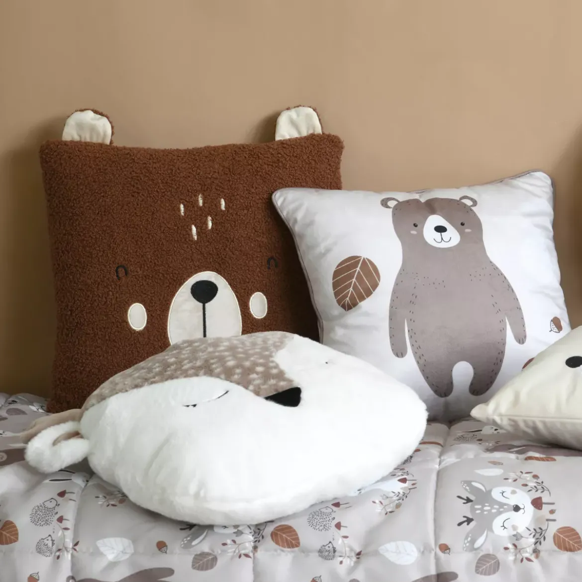 Cuscino quadrato per bambini (40 x 40 cm) Gabin Tortora