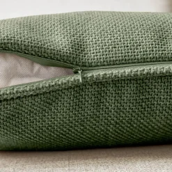 Cuscino quadrato tessuto (45 x 45 cm) Alba Verde cachi