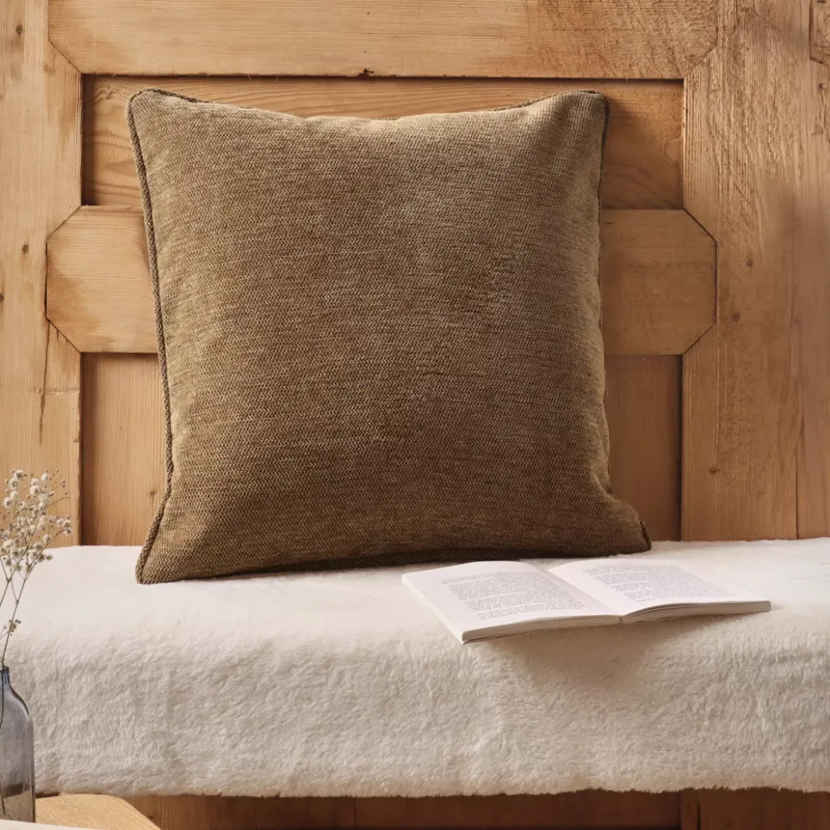 Cuscino quadrato tessuto (45 x 45 cm) Magnus Camel