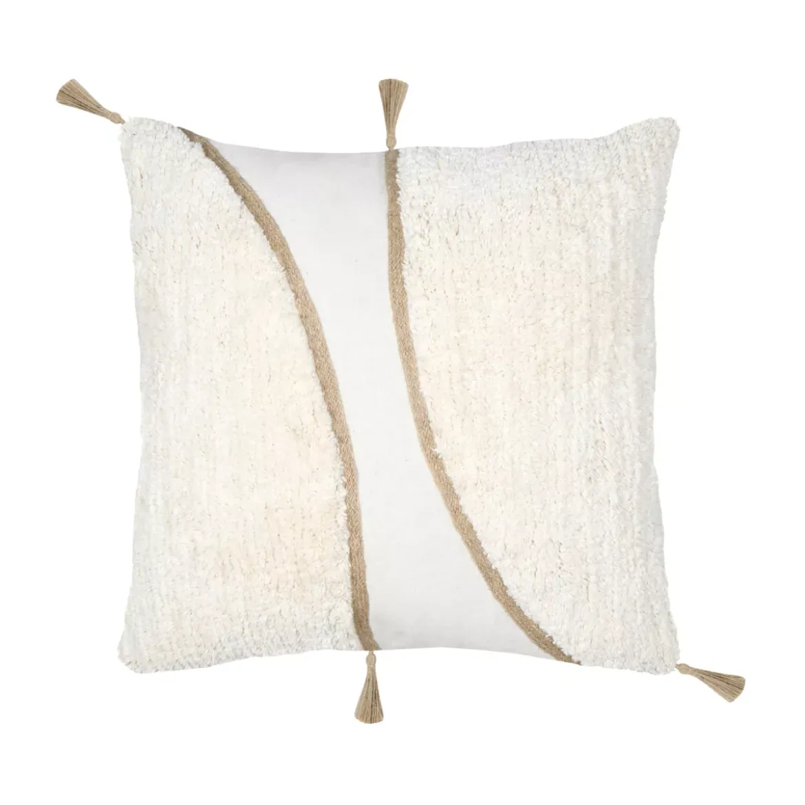 Cuscino quadrato tufted (45 x 45 cm) Blokken Ecru