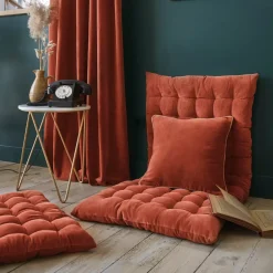 Cuscino quadrato velluto di cotone (45 x 45 cm) Victor Terracotta