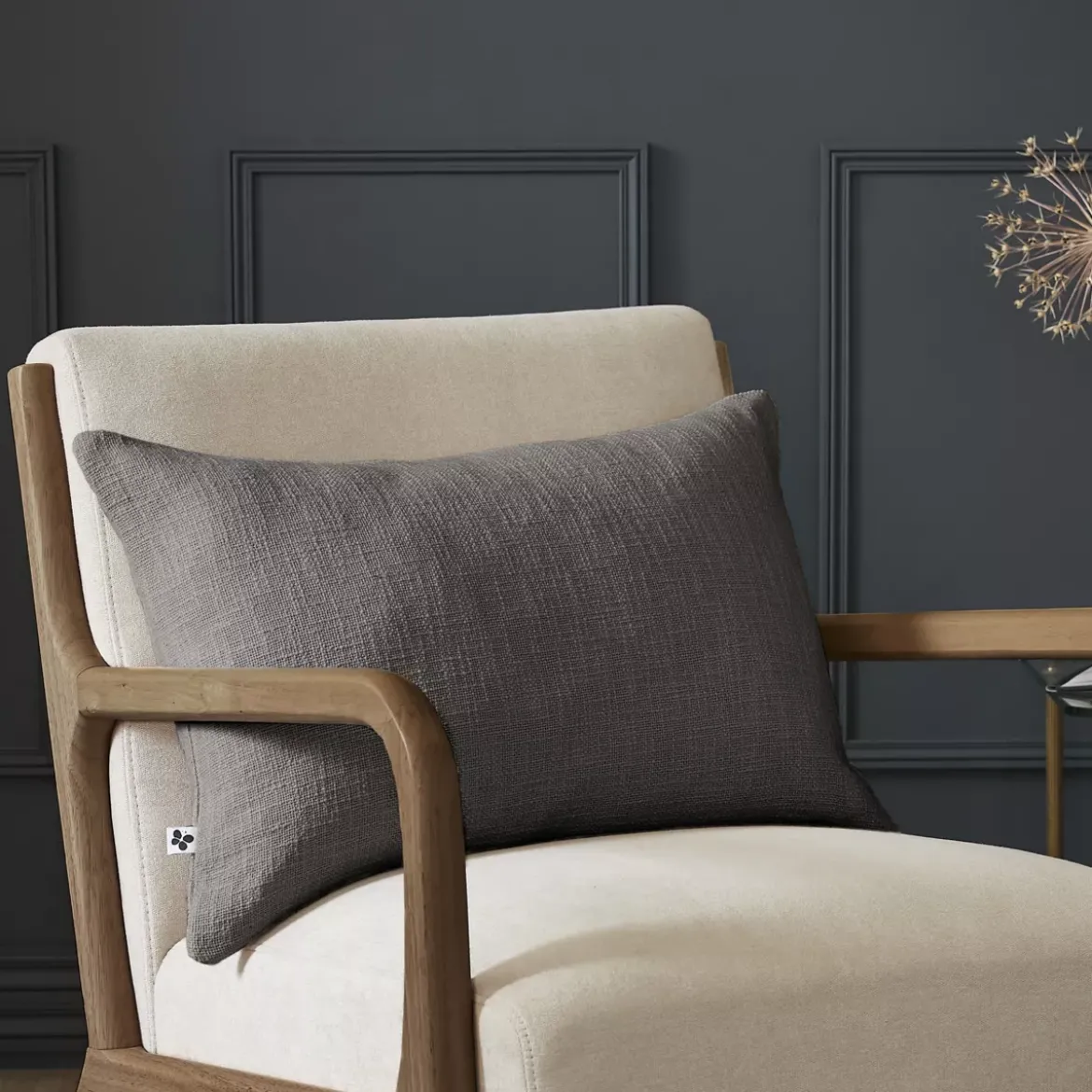 Cuscino rettangolare cotone (40 x 60 cm) Sixtine Grigio ardesia