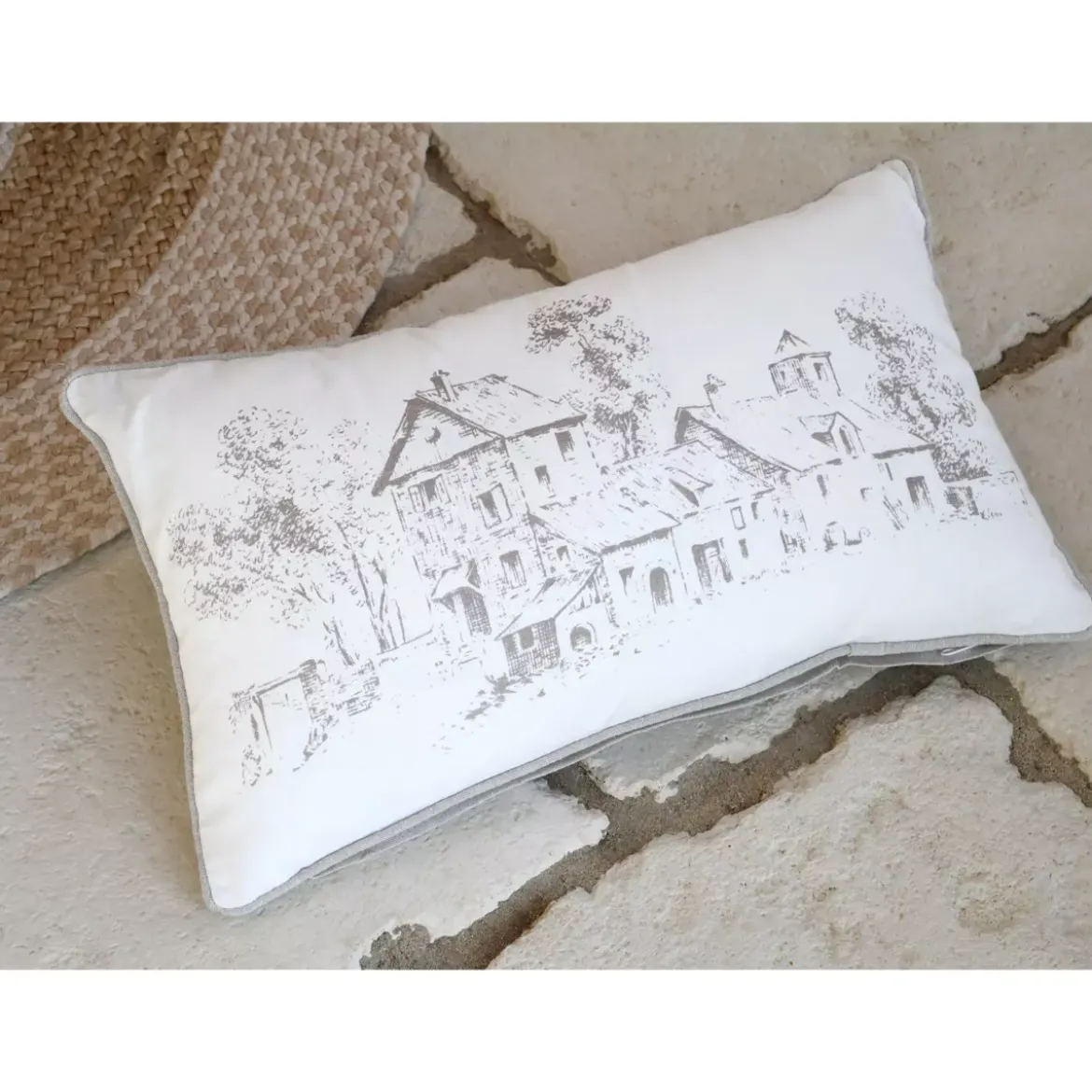 Cuscino rettangolare cotone (50 cm) Sophie Ecru