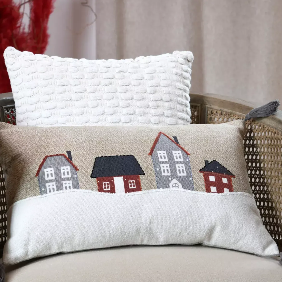 Cuscino rettangolare cotone (50 cm) Cornouailles Beige