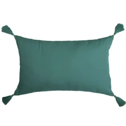 Cuscino rettangolare garza di cotone (40 x 60 cm) Gaia Blu ottanio