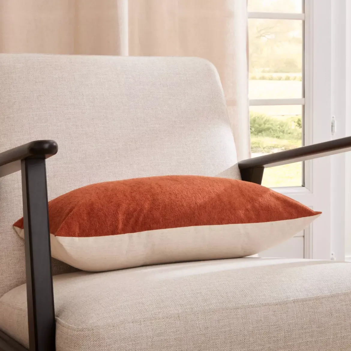 Cuscino rettangolare in bouclé (30 x 50 cm) Ava Terracotta