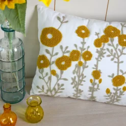 Cuscino rettangolare in cotone (40 x 60 cm) Camille Giallo senape