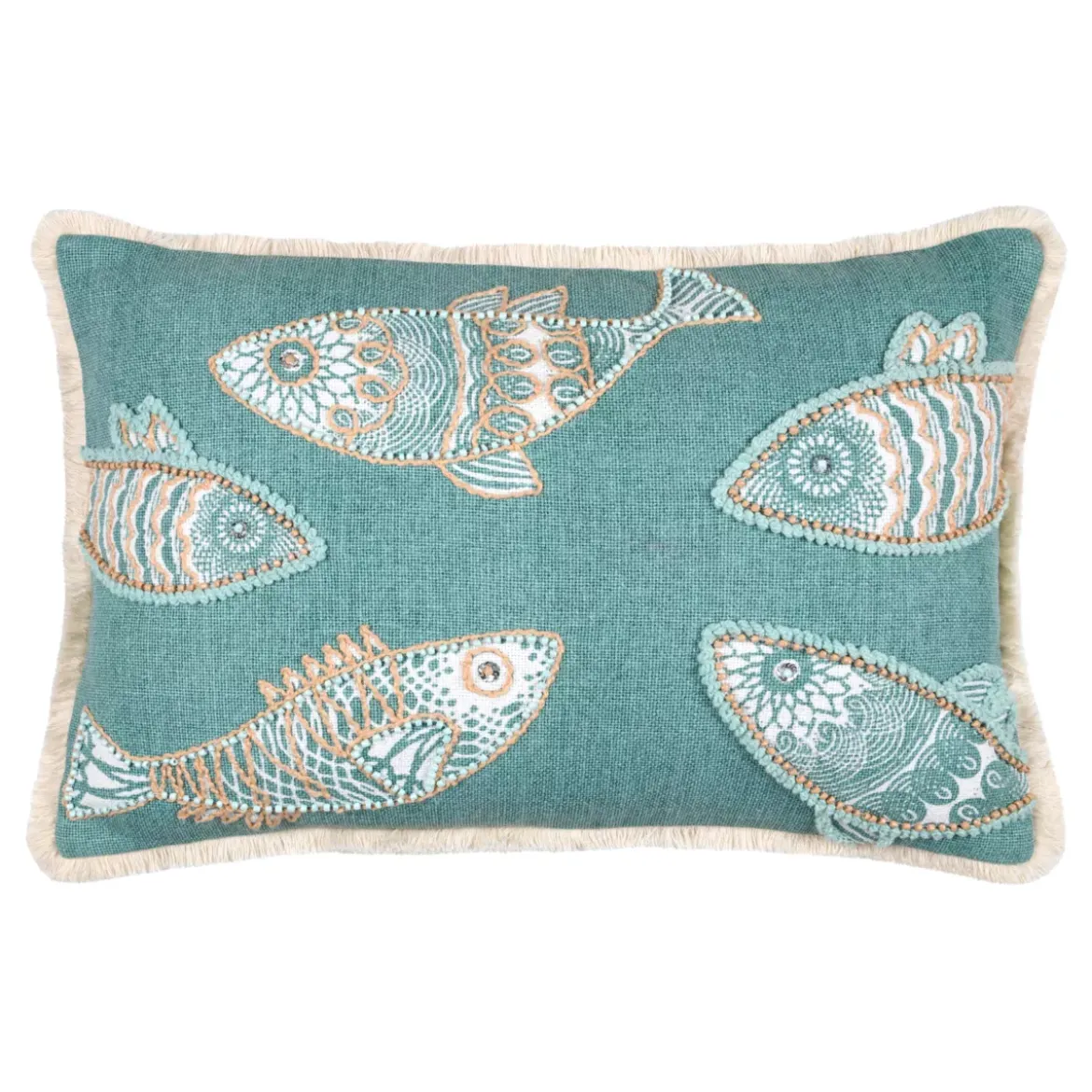 Cuscino rettangolare in cotone (35 x 50 cm) Barbados Verde celadon