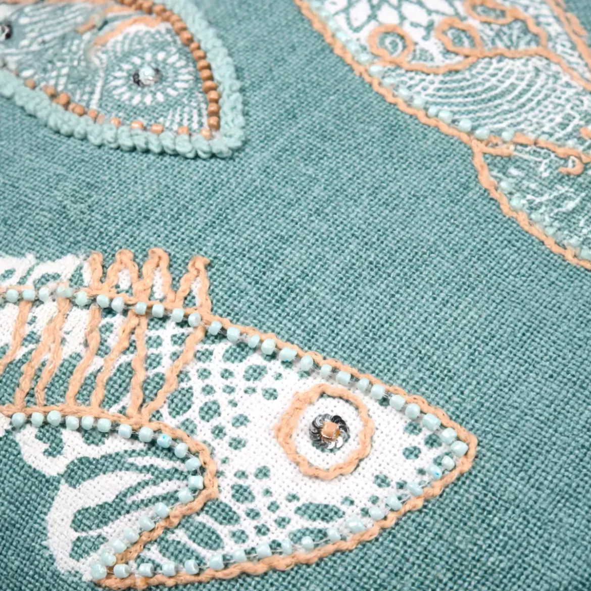 Cuscino rettangolare in cotone (35 x 50 cm) Barbados Verde celadon