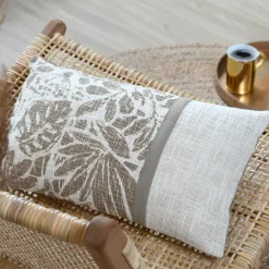 Cuscino rettangolare in cotone (30 x 50 cm) Hemera Tortora