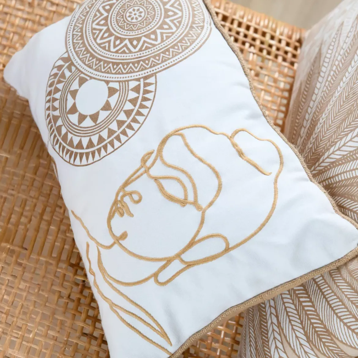 Cuscino rettangolare in cotone (30 x 50 cm) Mekong Bianco