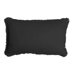 Cuscino rettangolare in cotone (40 x 60 cm) Pixel con frange Nero