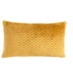 Cuscino rettangolare in flanella (40 x 60 cm) Zag Giallo senape