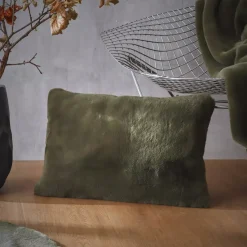 Cuscino rettangolare in finta pelliccia (40 x 60 cm) Finn Verde kaki