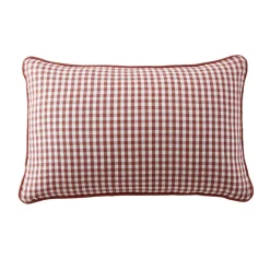 Cuscino rettangolare in garza di cotone (40 x 60 cm) Gaïa vichy Terracotta
