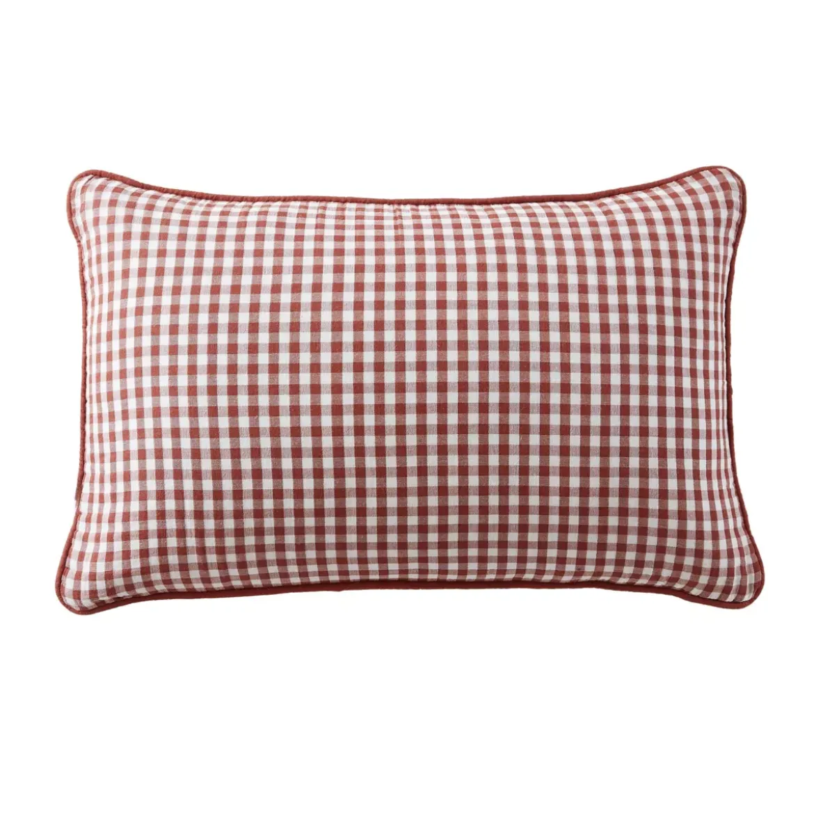 Cuscino rettangolare in garza di cotone (40 x 60 cm) Gaïa vichy Terracotta