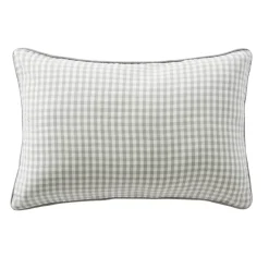 Cuscino rettangolare in garza di cotone (40 x 60 cm) Gaïa vichy Verde eucalipto