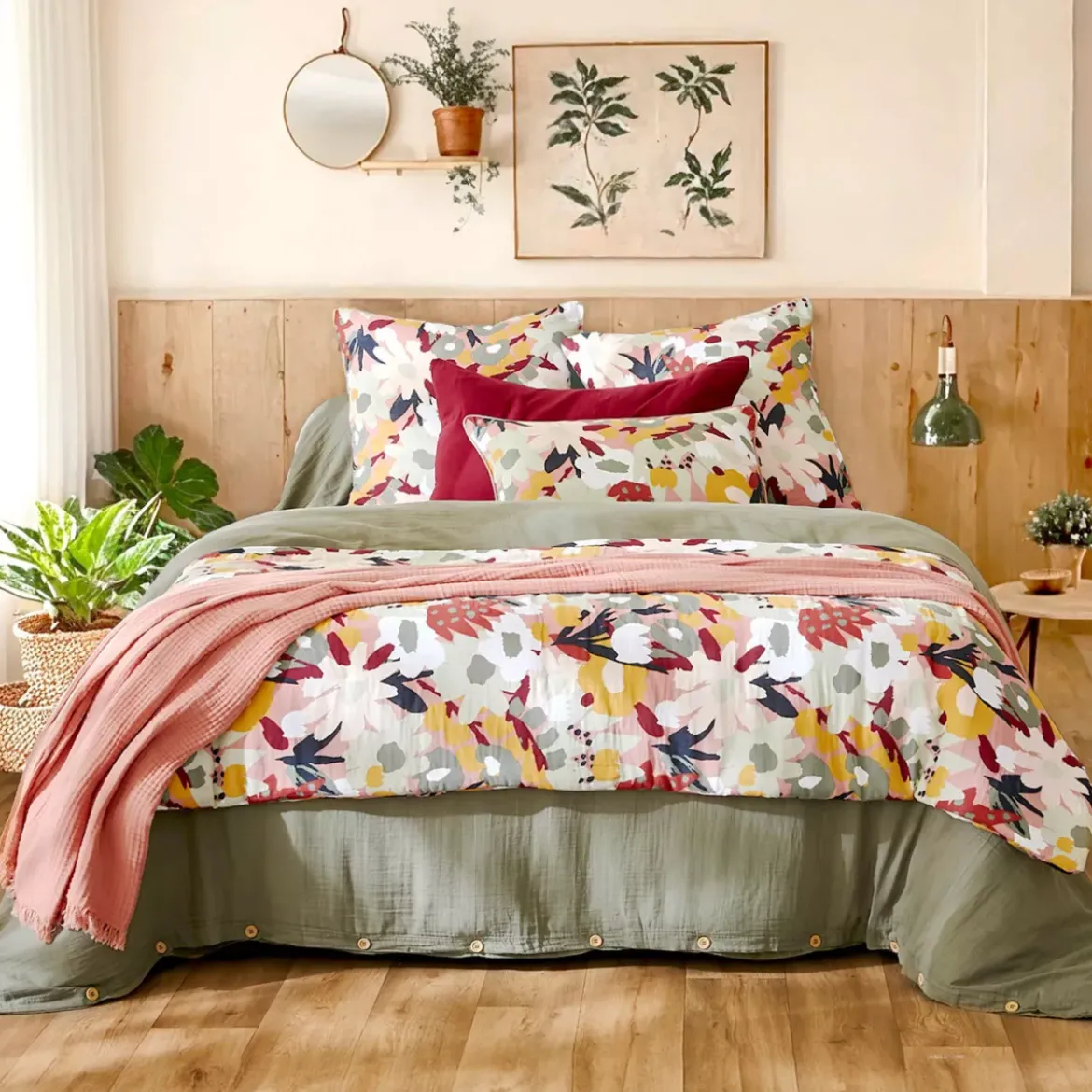 Cuscino rettangolare in garza di cotone (40 x 60 cm) Azel Multicolor