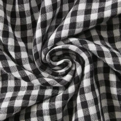Cuscino rettangolare in garza di cotone (40 x 60 cm) Gaïa vichy Nero