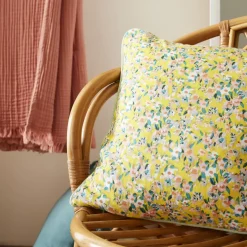 Cuscino rettangolare in garza di cotone (40 x 60 cm) Abigaël Giallo