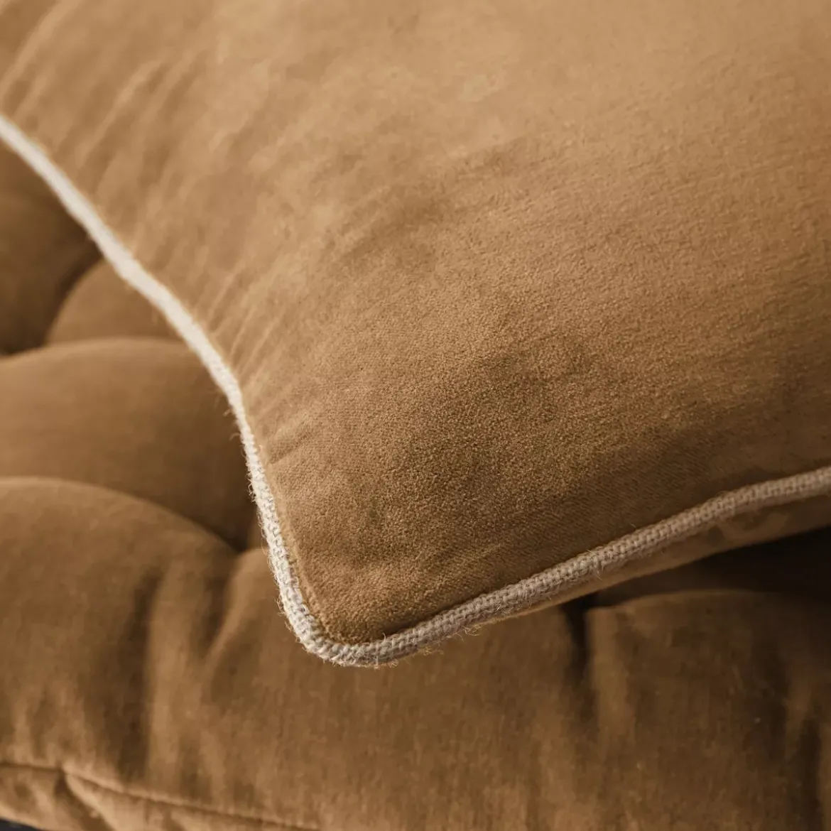 Cuscino rettangolare in velluto di cotone (40 x 60 cm) Victor Camel
