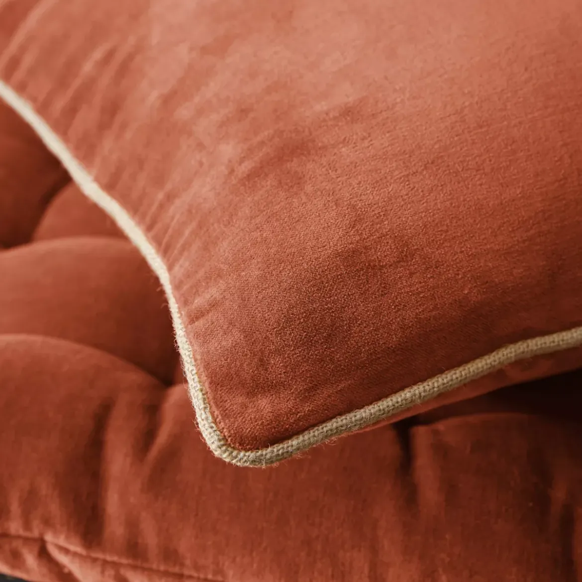 Cuscino rettangolare in velluto di cotone (40 x 60 cm) Victor Terracotta