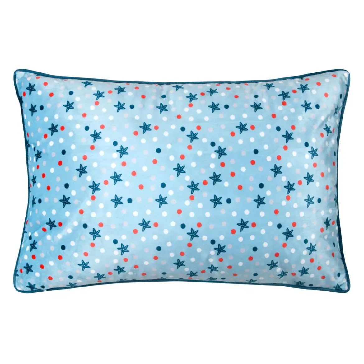 Cuscino rettangolare per bambini in velluto (40 x 60 cm) Moby Blu