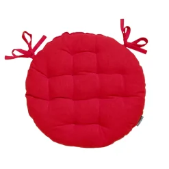 Cuscino rotondo in cotone per sedia (40 cm) Pixel Rosso
